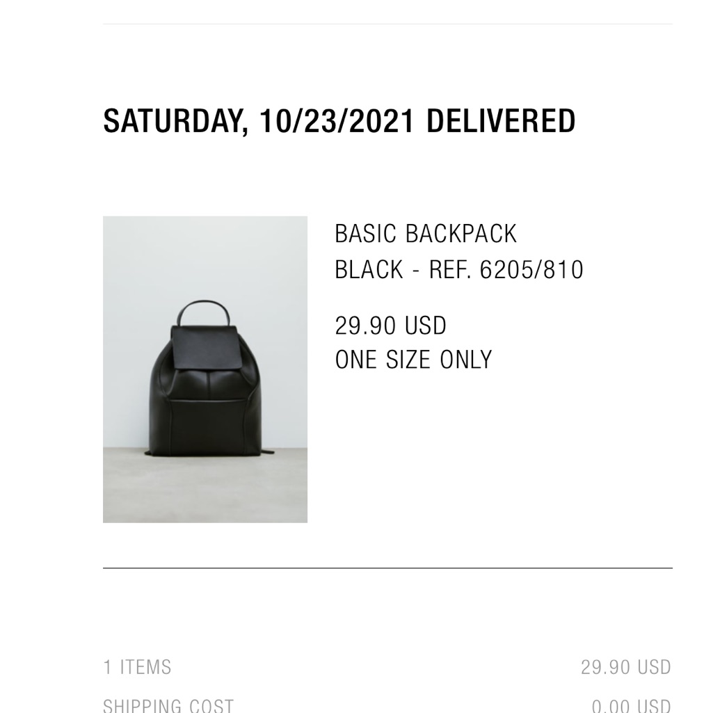 Basic Zara Backpack Black
